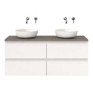 Slagter Ziva/xylo badmeubel 140x46 cm met Solero XL waskom greeploos