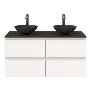 Slagter Ziva/xylo badmeubel 120x46 cm met Design Rond 36 waskom greeploos