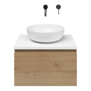 Slagter Juno/xylo badmeubel 60x46 cm met Solero XL waskom greeploos