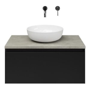 Slagter Juno/xylo badmeubel 80x46 cm met Solero XL waskom greeploos