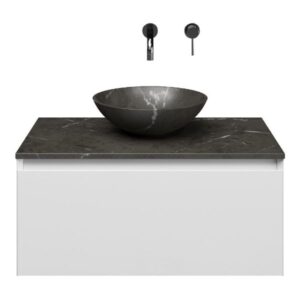 Slagter Juno/xylo badmeubel 80x46 cm met Design Rond 38 waskom greeploos