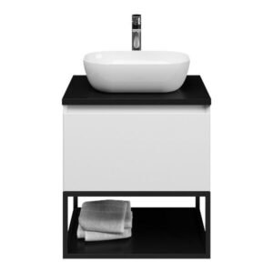 Slagter Juno/hexia/xylo badmeubel 60x46 cm met Solero waskom greeploos