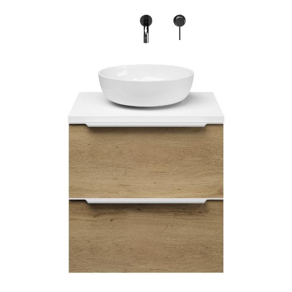 Slagter Viva/xylo badmeubel 60x46 cm met Solero XL waskom met greep