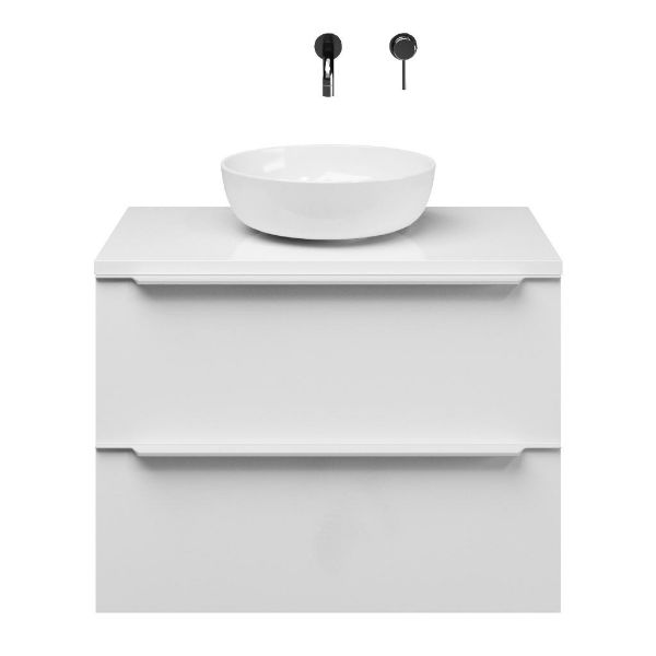 Slagter Viva/xylo badmeubel 80x46 cm met Solero XL waskom met greep