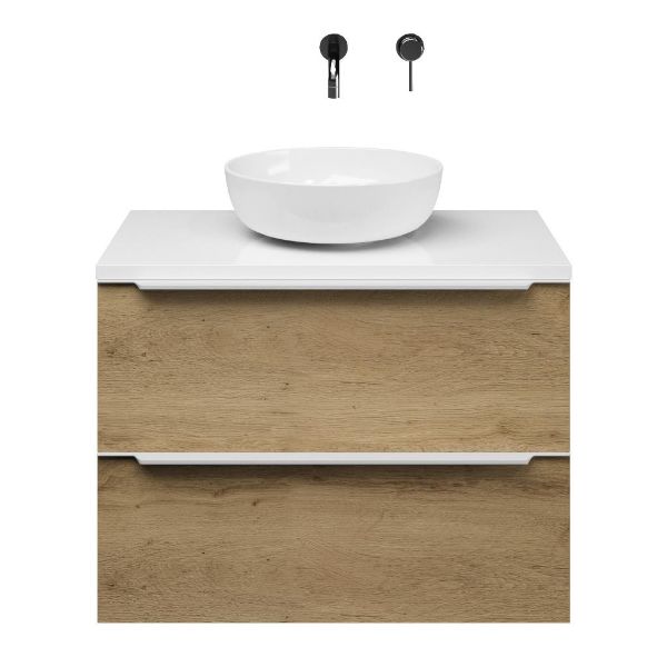 Slagter Viva/xylo badmeubel 80x46 cm met Solero XL waskom met greep