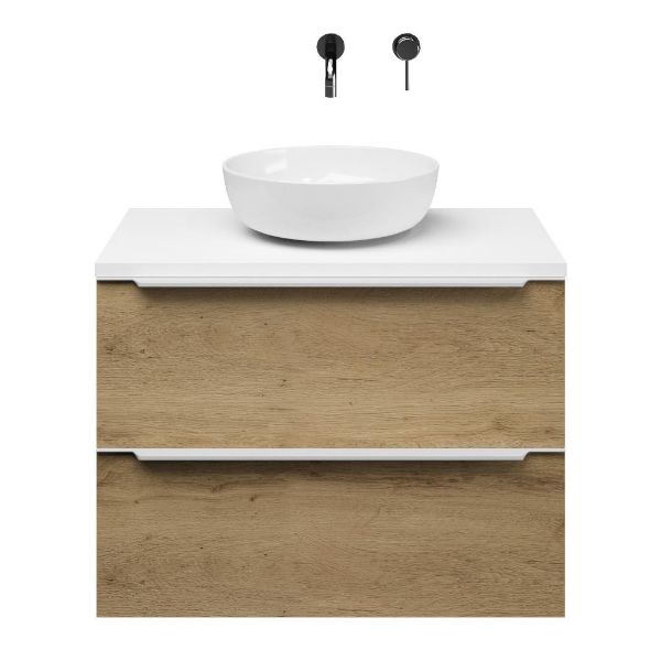 Slagter Viva/xylo badmeubel 80x46 cm met Solero XL waskom met greep