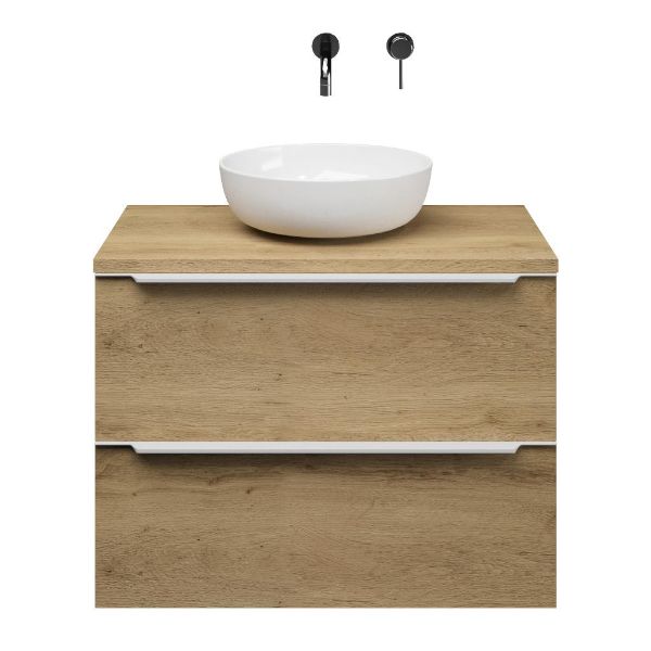 Slagter Viva/xylo badmeubel 80x46 cm met Solero XL waskom met greep