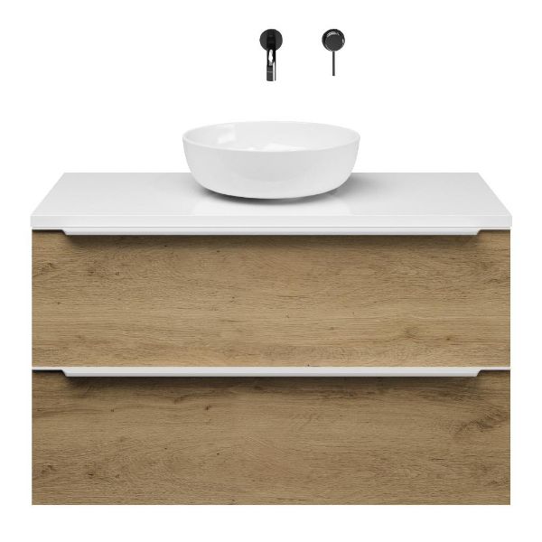 Slagter Viva/xylo badmeubel 100x46 cm met Solero XL waskom met greep