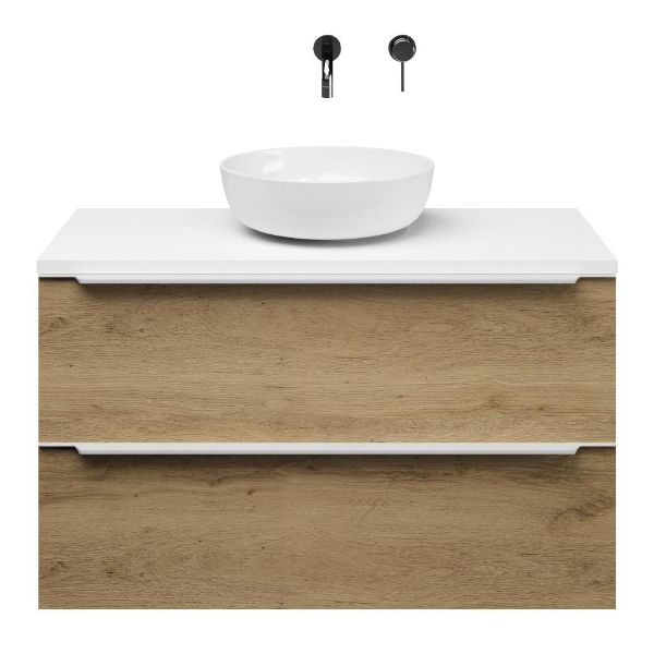 Slagter Viva/xylo badmeubel 100x46 cm met Solero XL waskom met greep