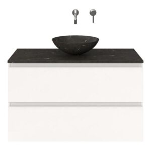 Slagter Ziva/xylo badmeubel 100x46 cm met Design Rond 38 waskom greeploos