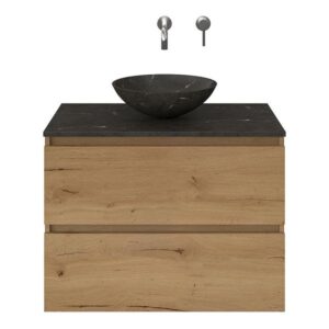 Slagter Ziva/xylo badmeubel 80x46 cm met Design Rond 38 waskom greeploos